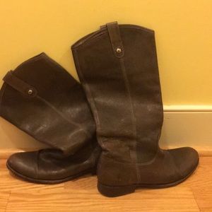 Frye Melissa Button Boots in dark grey,  size 10